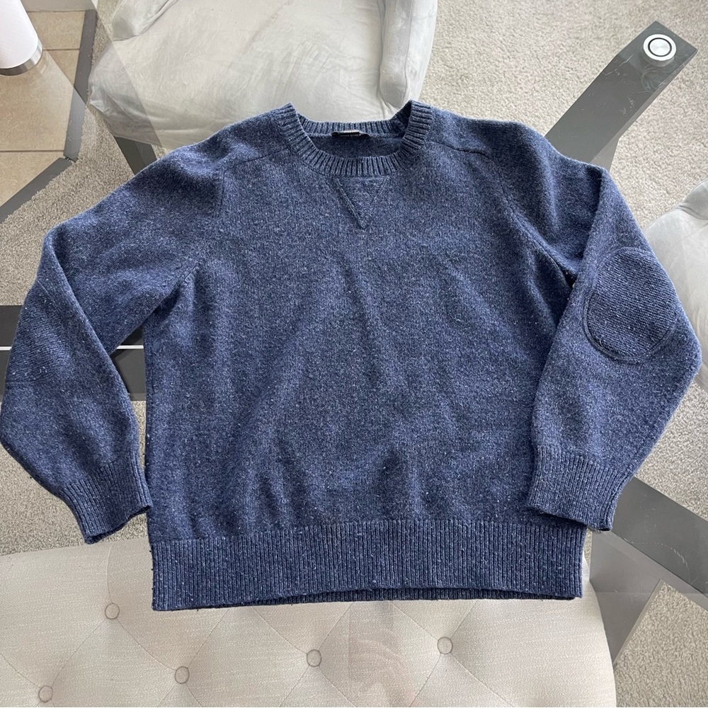 Pendelton Woolen Mills Womens Wool Sweater Sz L Petite Navy‎ Blue Capsule Winter - Picture 4 of 8